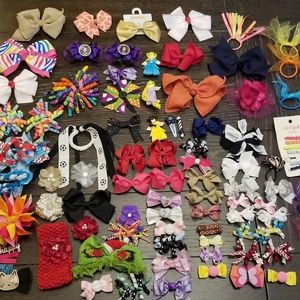 Huge Lot Girl Hair Bows Clips 88 Pieces